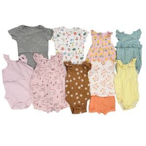 Lot of Girls One-Piece Outfits 12M - Carter's, First Impressions (1475)